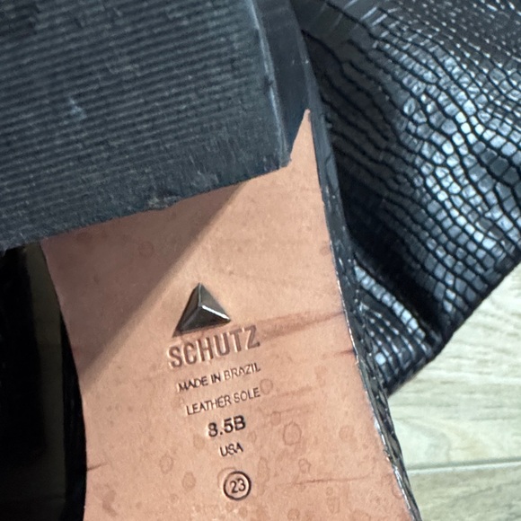 Schutz Croco-Embossed Leather Knee-High Boots | Size 8.5 - Picture 2 of 10